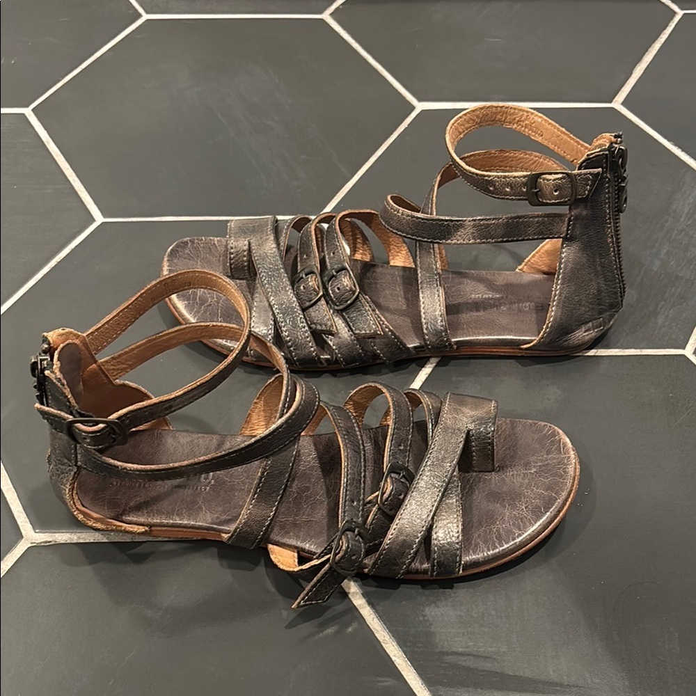 💥 Bed|Stü Miya Sandals - Size 9.5 - Pewter/Graphite Distressed 💥 - Picture 3 of 6